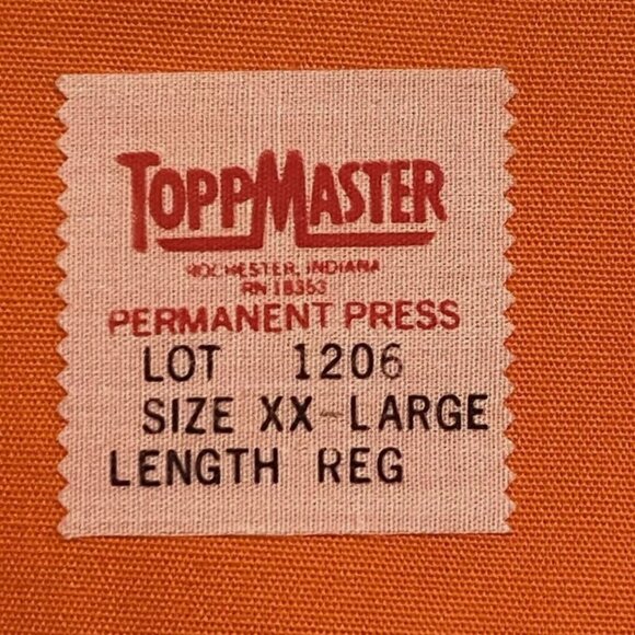 Vtg Bright Orange Coveralls Jumpsuit Uniform Sz XXL ToppMaster Mod Disco Costume - Picture 6 of 6